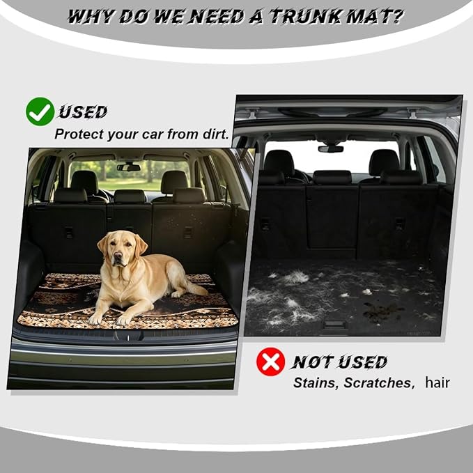 Howilath Southwest Aztec Dachshund Car Trunk Mat for SUV Car Cargo Liner Non-Slip Cargo Mat Universal Vehicle Interior Protection 29"x39"