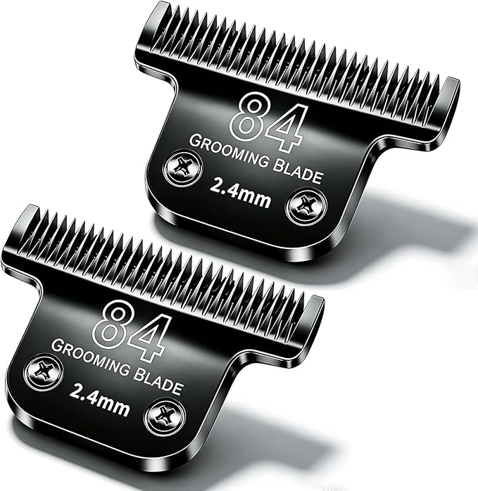 Dog Grooming Replacement Blades Compatible with Andis Dog Clippers,Most OsterA5, Wahl KM Series Pet Clippers for Animal Dog,Cat,Horse (Black-T84-2PCS)
