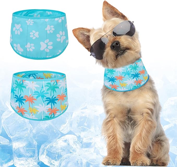 BEAUTYZOO Dog Cooling Bandana for Medium Large Dogs, 2 Pack Instant Cooling Bandanas Breathable Cooling Ice Towel Neck Wraps, Pet Scarf Keep Dogs Cool in Hot Summer