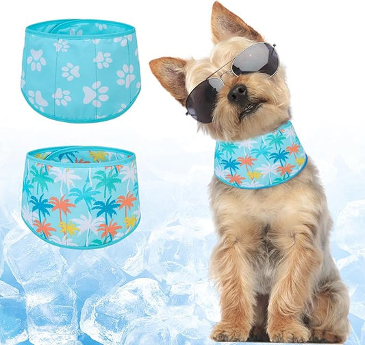 BEAUTYZOO Dog Cooling Bandana for Medium Large Dogs, 2 Pack Instant Cooling Bandanas Breathable Cooling Ice Towel Neck Wraps, Pet Scarf Keep Dogs Cool in Hot Summer
