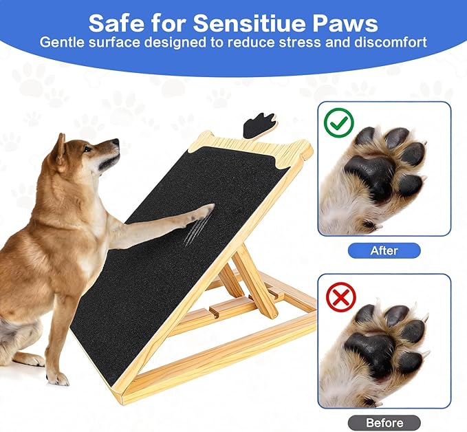 Dog Scratch Board for Nails, Adjustable Nail Filing Board with Mini Handheld Scratch Pad, Dog Nail File Alternative to Clippers and Grinders, Stress-Free At-Home Nail Care