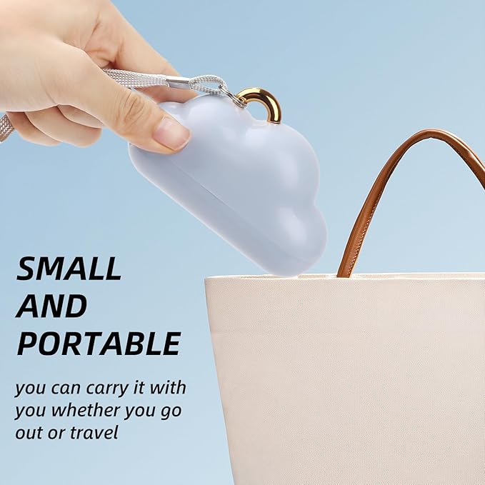 Cloud Mini Lint Roller Travel Size,Reusable Mini Travel Sticky Roller Include 4 Refillable Rollers,Portable Lint Roller Dog and Cat Pet Hair Remover for Clothes, Furniture(Blue)
