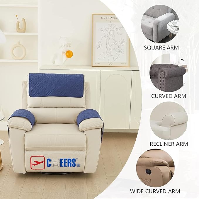 XMAYODS 3 Pcs Recliner Covers Sherpa Arm Covers for Recliner Chair with Storage Pockets Headrest Cover for Recliner Chair Armchair Slipcovers for Sofa Recliner Protector (Color : #7)