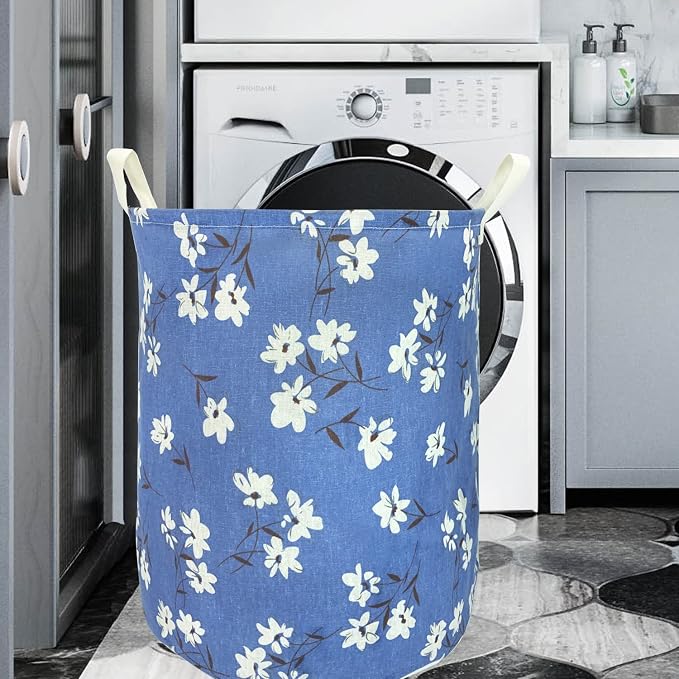 Merdes 19.7’’ Waterproof Foldable Laundry Hamper, Dirty Clothes Laundry Basket, Linen Bin Storage Organizer for Toy Collection (Magnolia)