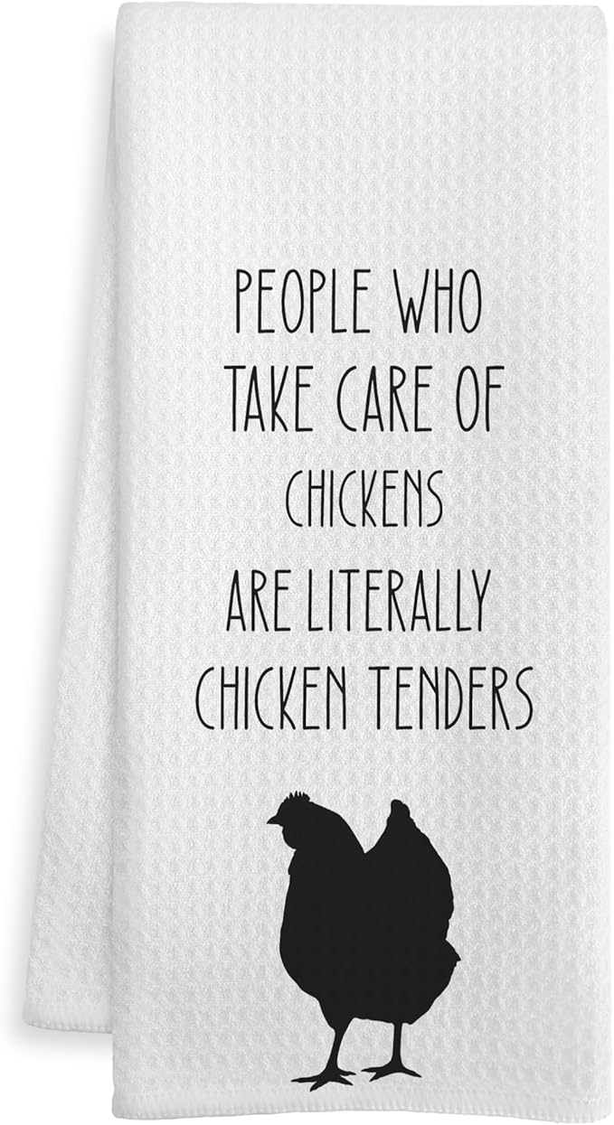 Funny Chicken Kitchen Towels, Chicken Lover Mom Lady Farmer Gifts Dish Tea Towels for Kitchen Decor, Farmhouse Rustic Rooster Hen Hand Towel for Bathroom Decor, 16x24 Inch