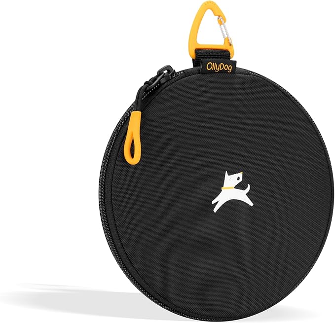 OllyDog Superbowl | Collapsible Dog Travel Bowl | 2 Compartment Food & Water | Foldable| Portable Dog Bowl | Hiking, Camping (Sol)