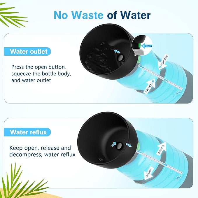 Pecute Dog Water Bottle Portable 22 oz with 5 oz Food Container, Poop Bag Holder, Portable Dog Water Bottle Dispenser, Leakproof, Lightweight, Pet Water Bottle for Dogs Outdoor Travel Walking | Portable, Lightweight, Leakproof BPA Free for hiking, camp...