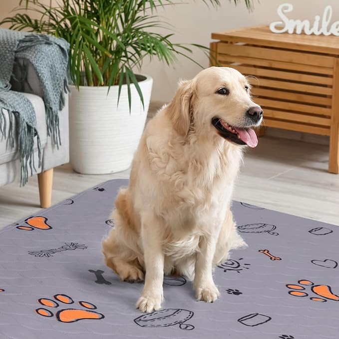 FURTIME Washable Pee Pads for Dogs, Super Absorbent, 2 Pack 34"x36" Purple | Reusable Puppy Pads Pet Training Pads, 100% Waterproof Non-Slip Puppy Pee Pad Whelping Dog Playpen Crate Mat for Potty