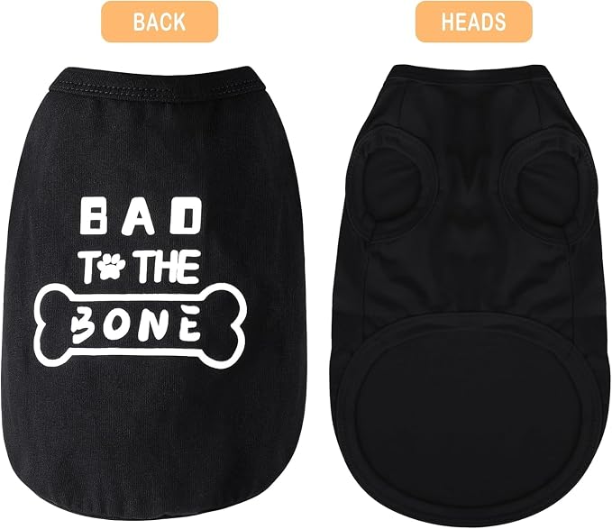 Discover Cozy Cotton Canine Wear: Soft, Lightweight, and Breathable Dog Shirt Vest with Eye-Catching Graphics(Bad to The Bone), Keeping Your Furry Friend Warm and Comfy! Grey XL