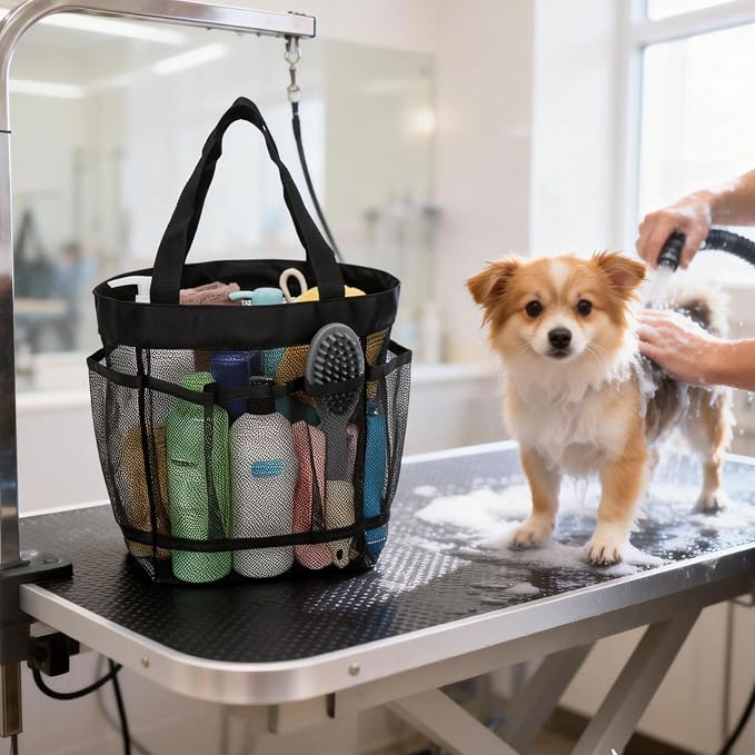 2 Pcs Dog Grooming Bag,Dog Travel Bag for Supplies,Pet Bathing Storage Tote for Cat Supply Organizer,Grooming Tools Kit Accessories