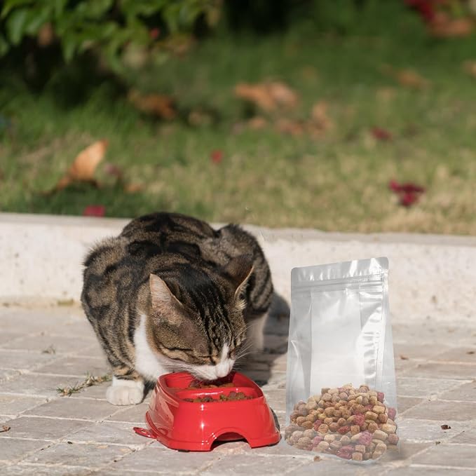 BESTOYARD 30pcs Self-sealing Pet Food Storage Bags for Cat Snacks Made of Sturdy Pet and Opp Material Keep Fresh with No Peculiar Smell for Home