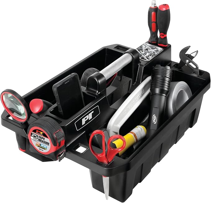Performance Tool W88995 Portable Supply Caddy and Magnetic Utility Tool Tray,Black (Pack of 4)