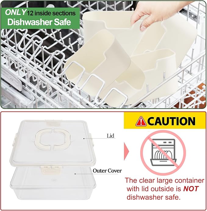 Large Snackle Box Snack Containers with Lids, 2 Pcs Divided Serving Tray | Portable Snack Platter Fruit Veggie Tray Snackele Box Container for Charcuterie, Party, Snack, Nuts, Beach, Travel, Picnic