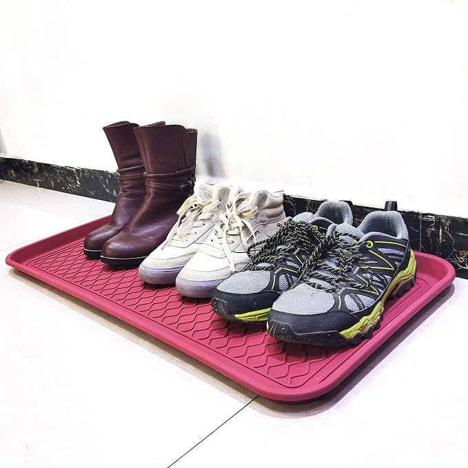 Boot Tray 2 Pack Large Multifunctional Boot Mat Washable Indoor or Outdoor Tray Mat for Shoes Boots Plants Pots Paint Tins Pet Bowls Car Storage, 30 x 15 x 1.2 Inches