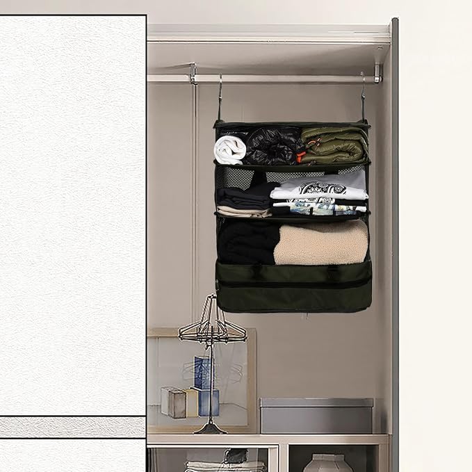 TABITORA Portable Hanging Travel Shelves Bag Packing Cube Organizer Suitcase Storage Large Capacity