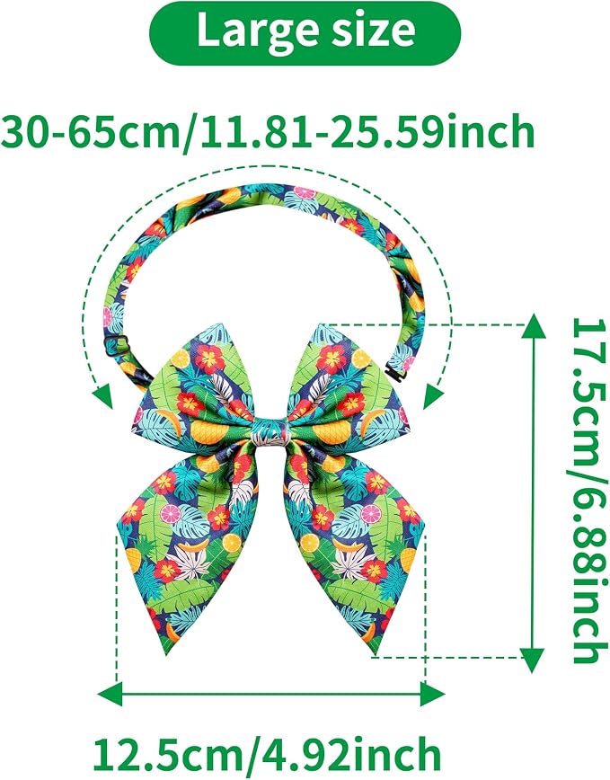 PET SHOW 10 Pack Hawaiian Sailor Dog Bowties for Large Dogs