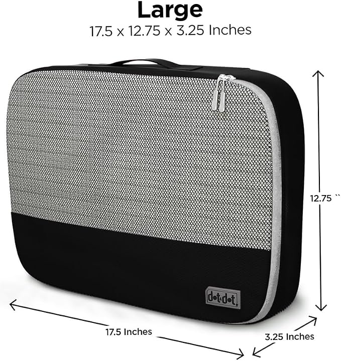 Dot&Dot Large Packing Cubes for Travel - Durable Mesh & Honeycomb Fabric Suitcase Organizer with Zipper Closure, Lightweight Expandable Clothes Bags for Carry On Luggage, 4 Pack Set
