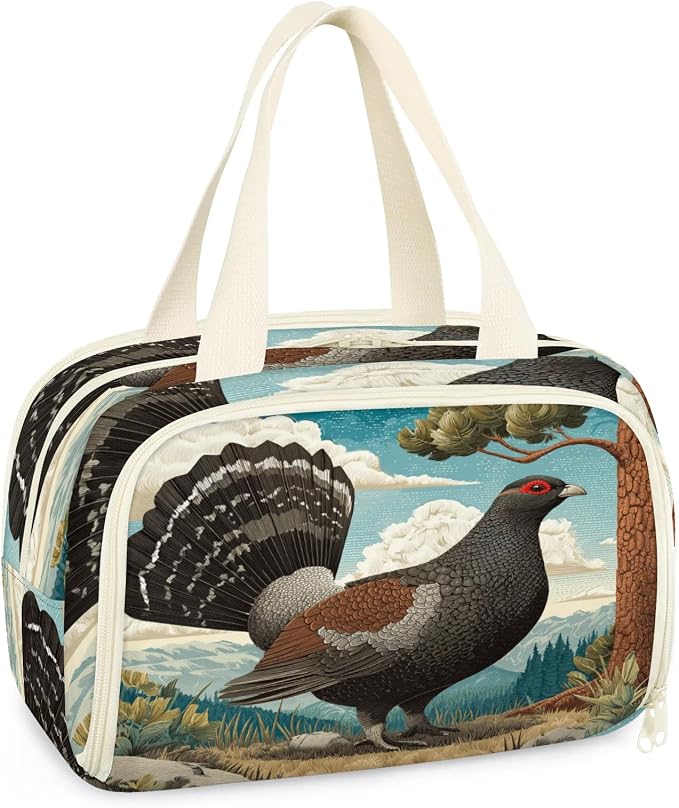 Wood Grouse Travel Toiletry Bag for Women | Serene Forest Lightweight Waterproof Makeup Cosmetic Bag Large Tote Organizer for Traveling, Toiletries, Accessories