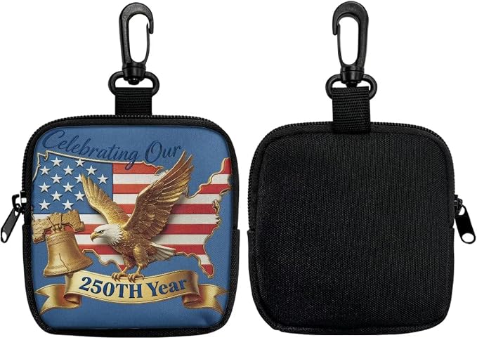 Dog Treat Pouch for Pet Walking and Training with Carabiner Zipper Design Small Dog Training Treat Bag Pack Holder for Puppy Snack Dispenser American Eagle 250th Celebration