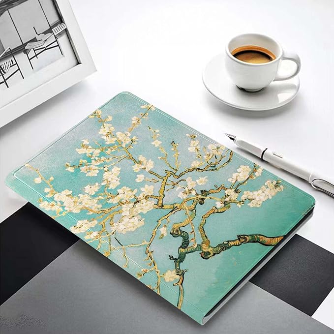 for Samsung Galaxy Tab A 10.1 Tablet Case 2016(SM-T580 T585 T587, Not for 2019 Model),Premium Leather Folio Stand Auto Wake/Sleep,Multiple Viewing Stand,Almond Blossom Vincent Van Gogh