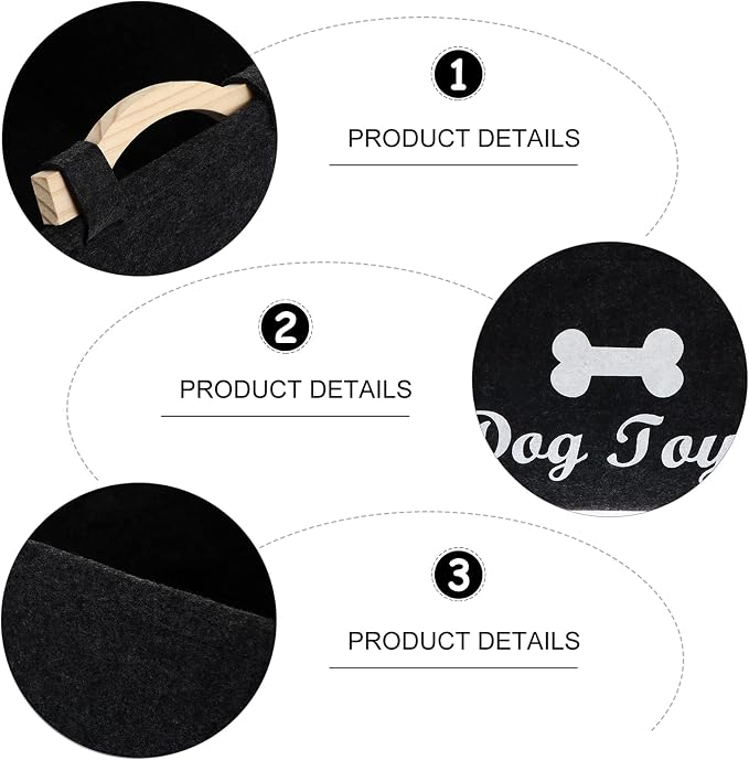 TEHAUX Puppy Supplies Pet Dog Storage Basket, Pet Organizing Blankets Leashes and Food for Holding Dog, Food, Clothes, Easy and Convenient to Carry Supplies Containers
