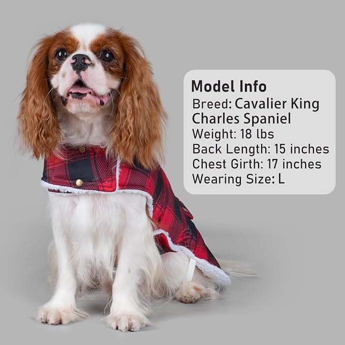 KYEESE Dog Coat Waterproof Dogs Jacket with Fleece Lined Soft Pet Sweater for Cold Weather Windproof Dog Coats for Small Dogs Thick Pets Clothes with Pocket Warm Pet Winter Puffer Coat with Leash Hole
