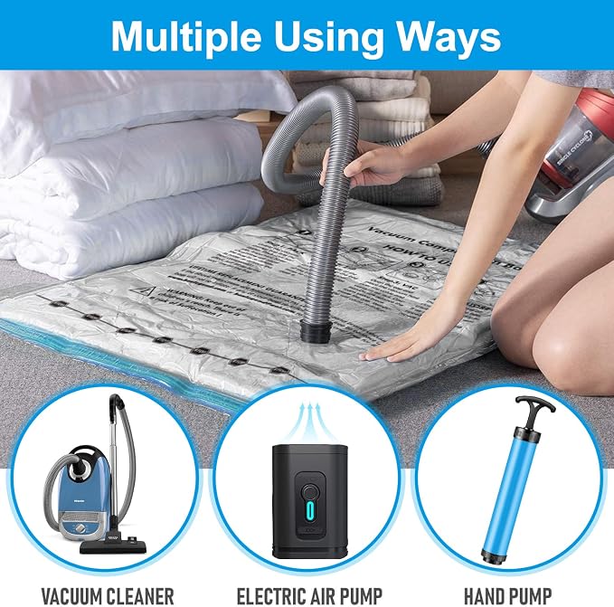 BoxLegend Vacuum Bag 6 Pieces, 3L*80x60cm +3S*60x40cm,Vacuum Storage Bag Travel Vacuum Reusable Garment Bag for Clothing Duvets Bed Wash Pillow Wool Blankets
