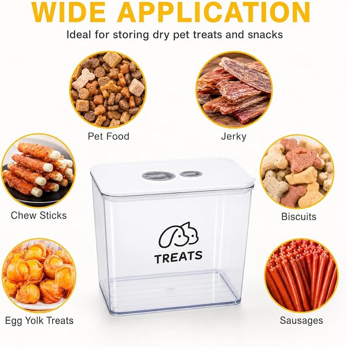 4Qt Pet Food Storage Containers, Airtight Dog Food Storage Container with Chronograph Wheel Design, Dog Treat Container with Suitable for Pet,Bird Seeds,Dog & Cat Treats(White)