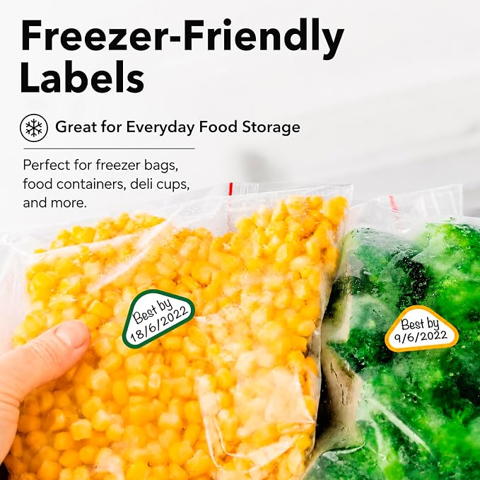 Removable Expiration Date Labels for Food Containers, Waterproof Food Storage Labels for Deli Containers, Best By Pantry Label, Freezer Refrigerator Label, Write On Kitchen Organization Label