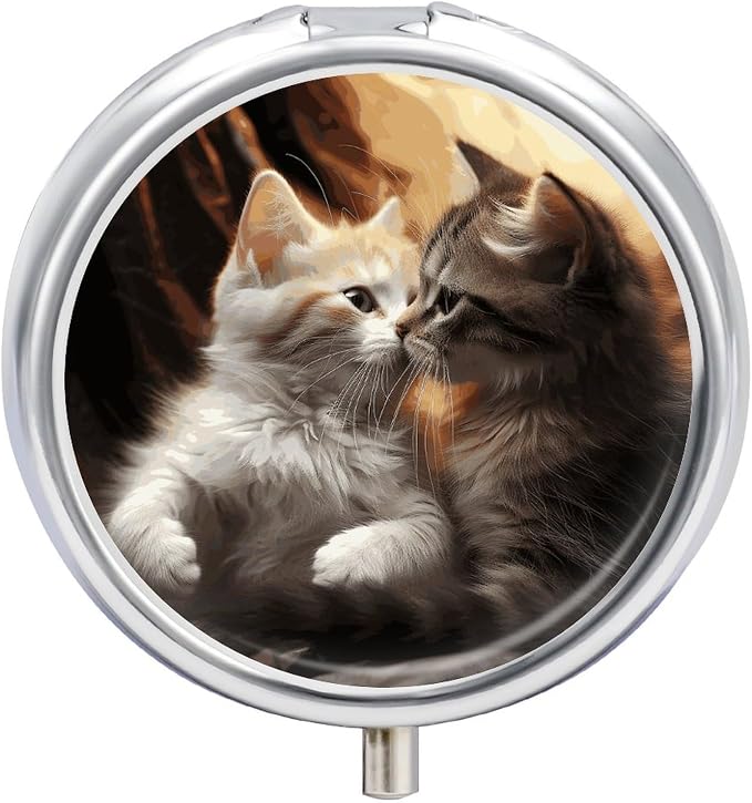 Pill Box Portable Small Pets Pill Case Cute Pill Organizer for Vitamins Supplements