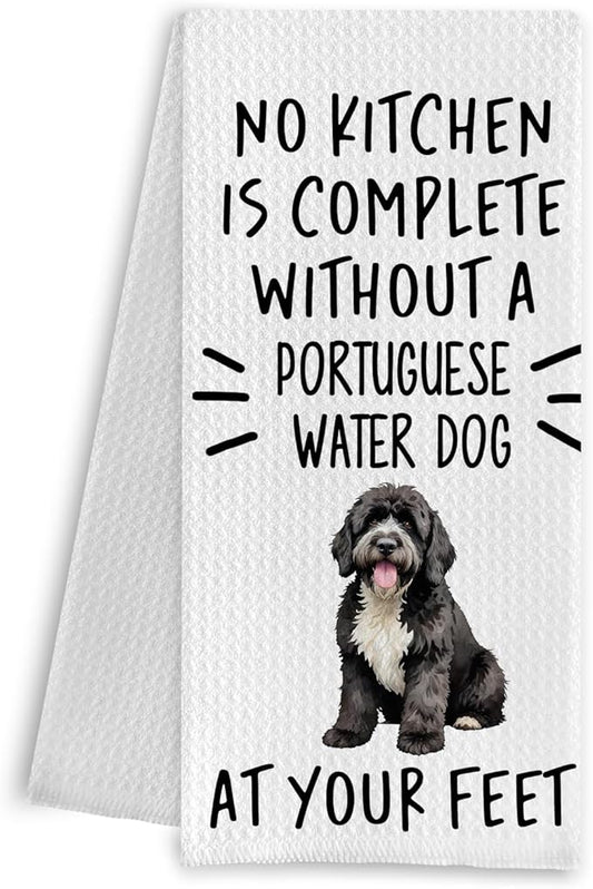 Portuguese Water Dog Kitchen Towels, Portuguese Water Dog Dish Tea Towels, Dog Mom Gifts Hand Towels for Kitchen Decor, Dog Lover Gifts, 16x24 Inch