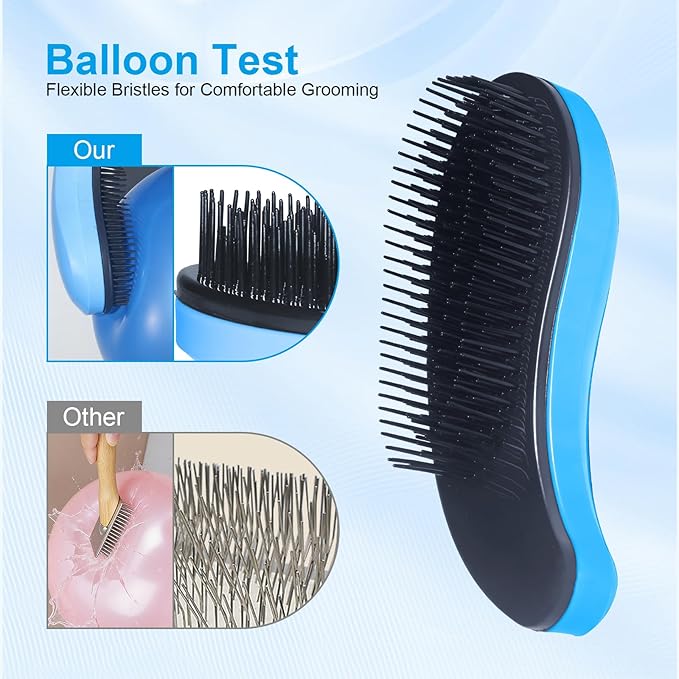 Small Dog Brush- Grooming Tool for Teddy, Yorkies, Maltese, Shih Tzu, Chihuahua - Puppy Hair Brush (Blue)