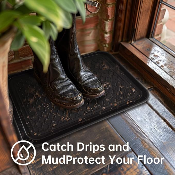 Boot Tray for Entryway, 9 Pack Waterproof Shoe Trays for Indoor Outdoor Use 20"x15" Durable Shoe Mat with Raised Edge, Non-Slip Tray for Boots, Pets, Garden & Muddy Shoes