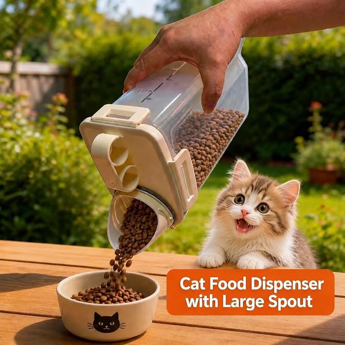 2 Lbs Small Cat Dog Food Storage Container for Bird Seed, Pet Food, 2 Pack | 2QT Versatile Dry Food Bin Portable Dispenser with Wide-Mouth Pour Spout for Rice, Flour, Cereal, Storage and Organization