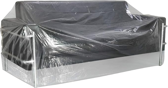 TUPARKA Furniture Cover Plastic Storage Bag Heavy Duty Water Resistant Sofa Slipover for Moving Long Term Storage, 110 x 72 inches