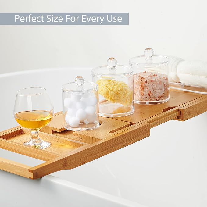 SheeChung 12 Pack Acrylic Qtip Holder with Labels,Qtip Jars for Bathroom | (6) 12oz &(6) 15oz Clear Qtip Holder Set,Shatterproof Bathroom Vanity Organizer for Cotton Swabs,Balls,Pads,Minimalist Decor