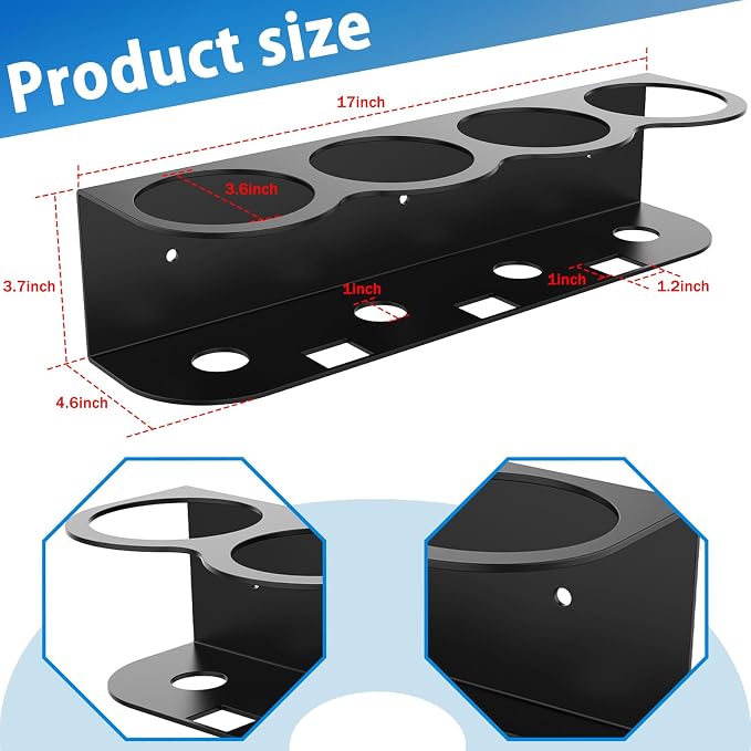 4 Spray Bottle Holder Wall Mount Hangable Space-efficient Spray Can Holder Wall Mount Spray Bottle Hanger for Universal for Garage and Home