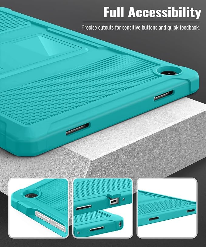 MoKo Shockproof Case Fit Samsung Galaxy Tab A11+ Plus/ A9+ 11 Inch | with Screen Protector, Heavy Duty Shockproof Protective Case, Bondi Blue