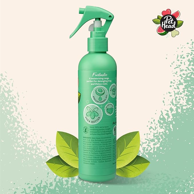 Pet Head Furtastic Dog Spray | Watermelon Scent | Pet Spray for Smelly Dogs | Knot Detangler | Care for Long, Tangly Curls & Coats | Vegan | Gentle Formula for Puppies | Made in USA | 10.1 fl. oz.