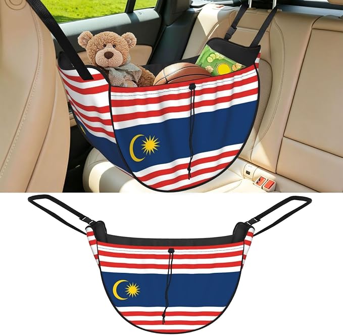 Kuala Lumpur Flag Car Seat Organizer-Backseat Storage Bag for Travel | Waterproof Durable. Holds Snacks Gear Essentials. Fits Most Cars.