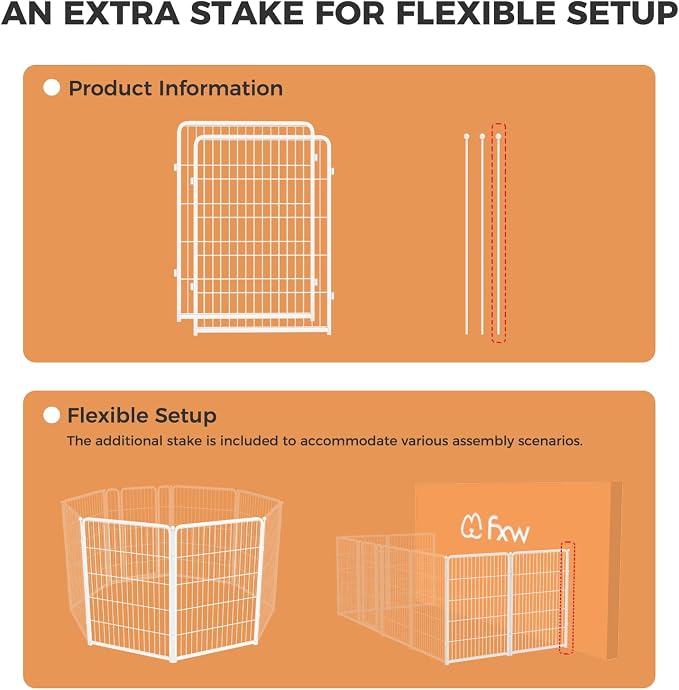 FXW Homeplus Indoor Dog Playpen, 40" H, 2 Panels, for Medium & Large Dogs | Stress-free play, Heavy-duty, Semi-open design, Easy setup, Threshold-free gate, Expandable, Patented