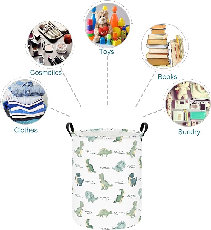 Storage Basket, Nursery Hamper Dragon | Foldable with Waterproof PE Coating Organizer Bin for Kids Boys and Girls,Office,Bedroom,Clothes