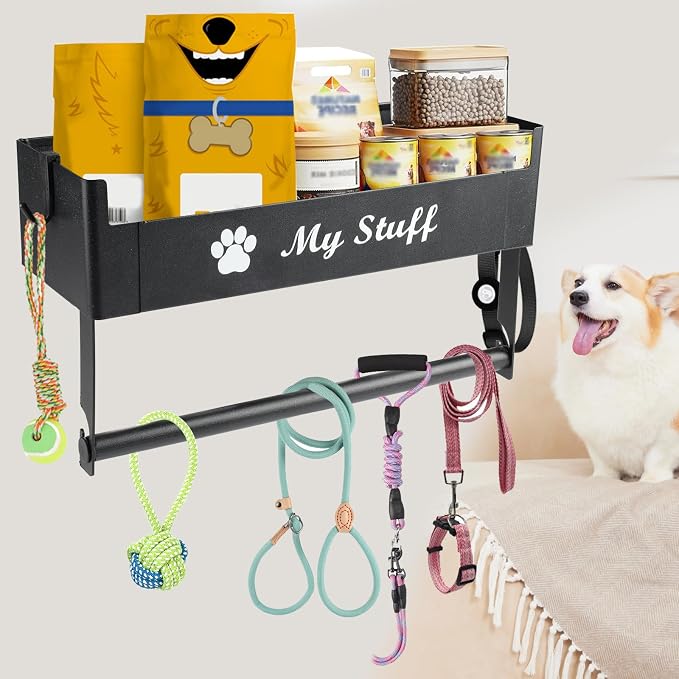 Dog Leash Holder for Wall Hooks for Wall Hooks for Pet Carrier Leash Snack Storage Shelf Storage Gift for Dog Lover