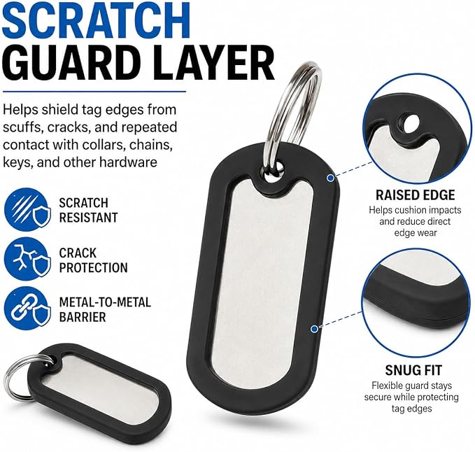 VOSAREA 36pcs Dog Tag Silencers, Black Silicone Pet Tag Silencer Covers, Protective Cover Guards for Noise Reduction and Scratch Protection