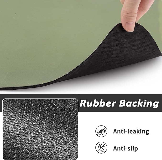 HotLive Dog Food Mat - Absorbent Cat Mat for Food and Water, No Stains Pet Feeding Bowl Mat, Easy to Clean Pet Placemats, Quick Dry Dog Water Dispenser Mat for Messy Drinkers | Paw Green 16"x 24"