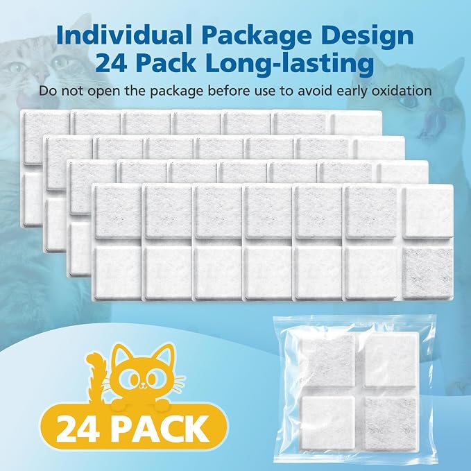 24 Pack Pet Food Desiccant Bags for Petlibro Automatic Cat dog Feeders | Keep Pet Food Dry and Fresh, for Model PLAF001, PLAF101, PLAF005, PLAF006, PLAF103, PLAF203