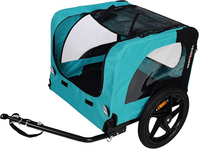 ZeHuoGe Pet Bike Trailer for Small to Medium Pets, Pet Cart Bicycle Wagon,23.62”x17.71” Roomy Cabin, Foldable & Portable, Universal Fit for 20”-29” Bikes