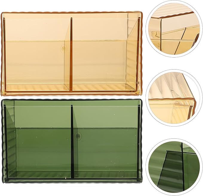2pcs Wall Mounted Bathroom Organizer Box for Small Items and Makeup Pads Multi-Functional Design and Convenient Lid, Sturdy Pet Material, for Bathroom or Nursery Storage