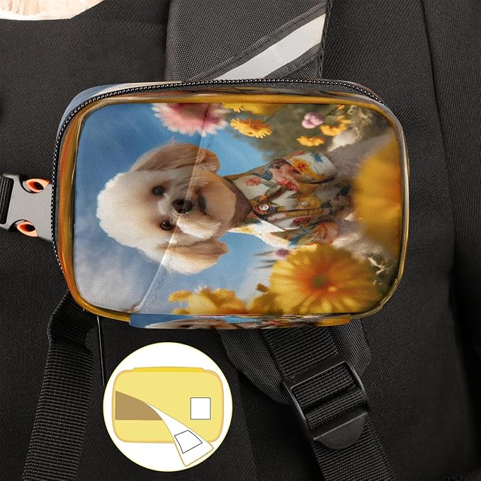 Pill Organizer Box Pet Dog Flower 7-Day Weekly Medicine Pill Case Travel Pill Container Portable Pill Holder Storage Purse Bag Small Compact Size for Vitamin Supplement Birth Control