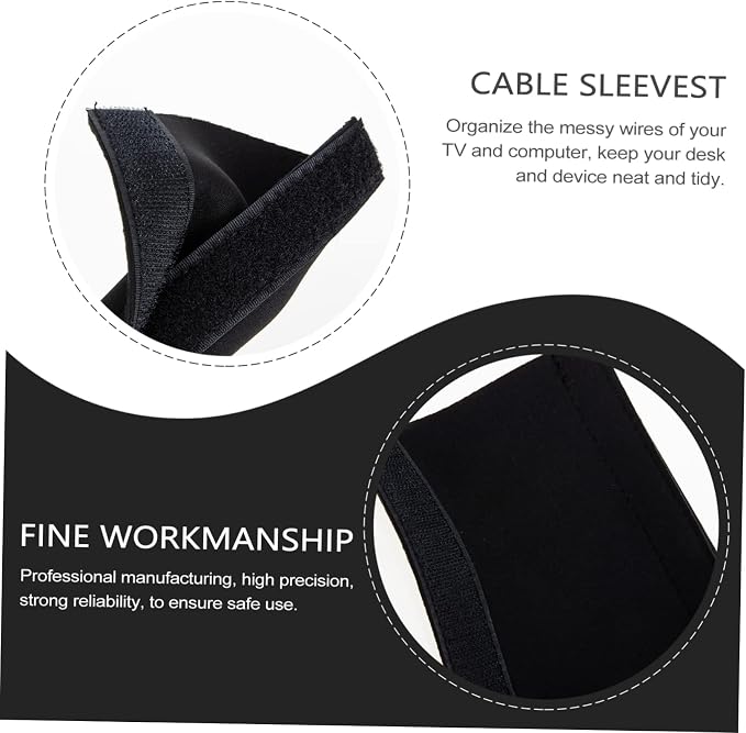 TEHAUX Flexible Cable Management Sleeve for Organizing Cords Protective Cover for Use Prevents Tangling and Fraying for Under Desk and Entertainment Systems